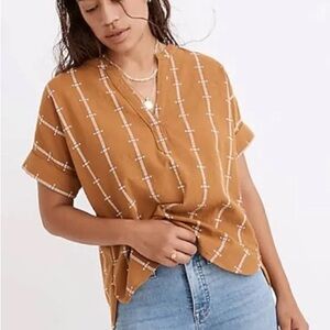 Madewell brown/gold Patterned Women's popover